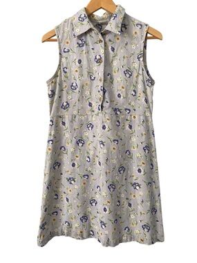 Match Sleeveless Linen Tunic with a 3/4 Button & collar Dress 8P